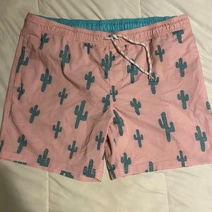 Good fellow Pink Cactus print swim trunks mens XL bathing suit bottoms shorts